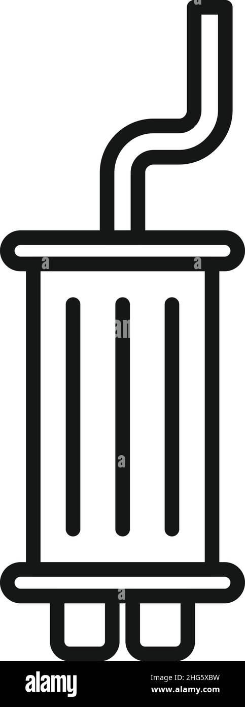 Kontur des Auto-Auspuffsymbols. Motorrohr. Rauchautomatik Stock Vektor