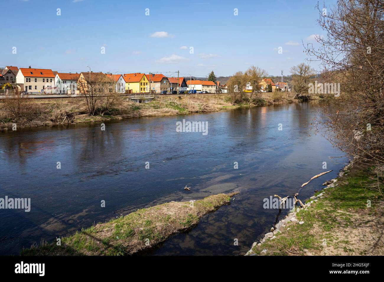 Die Saale In Rothenstein, Saale-Holzland-Kreis, Thüringen, Deutschland, Europa Stockfoto