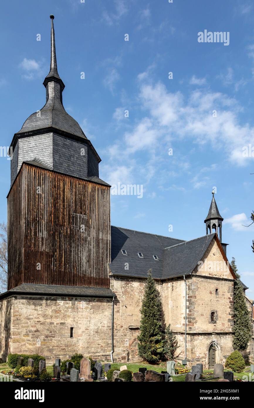 Evangelische Kirche St. Wenzel In Rothenstein, Kreis Saale-Holzland, Thüringen, Deutschland, Europa Stockfoto