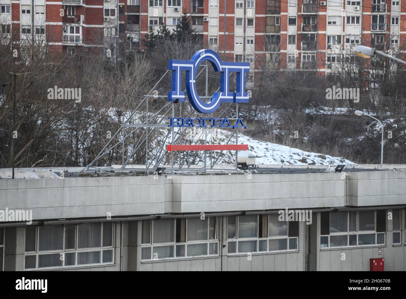 Busunternehmen Lasta Hauptsitz in Belgrad, Serbien Stockfoto