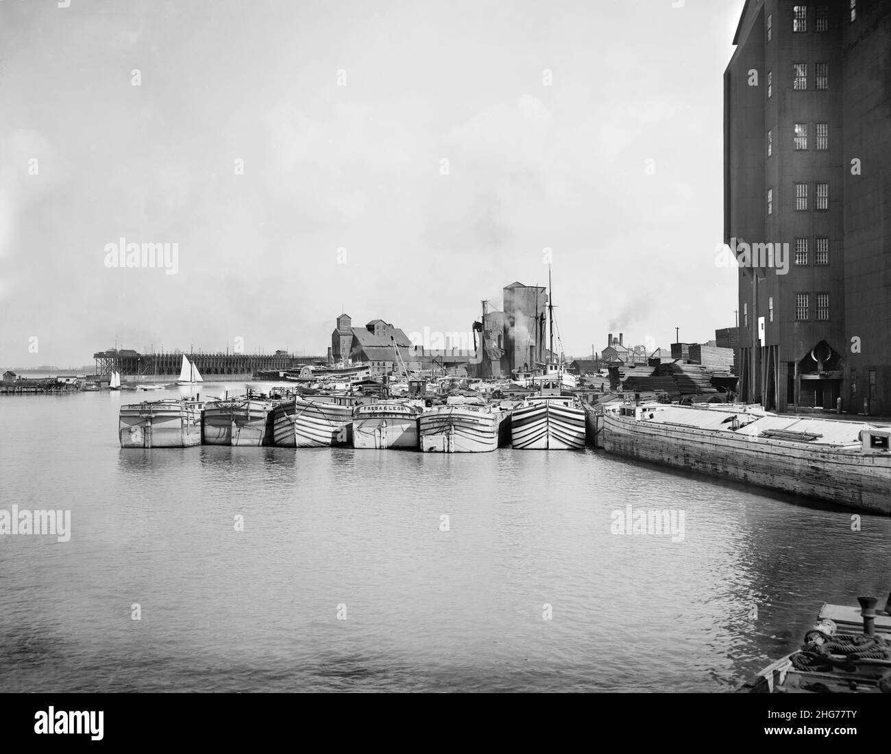 Canal Boats, Buffalo River, Buffalo, New York, USA, Detroit Publishing Company, 1900 Stockfoto