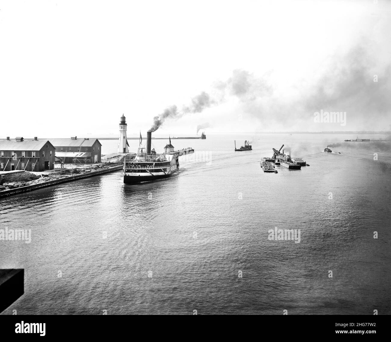Hafeneingang, Buffalo, New York, USA, Detroit Publishing Company, 1900 Stockfoto