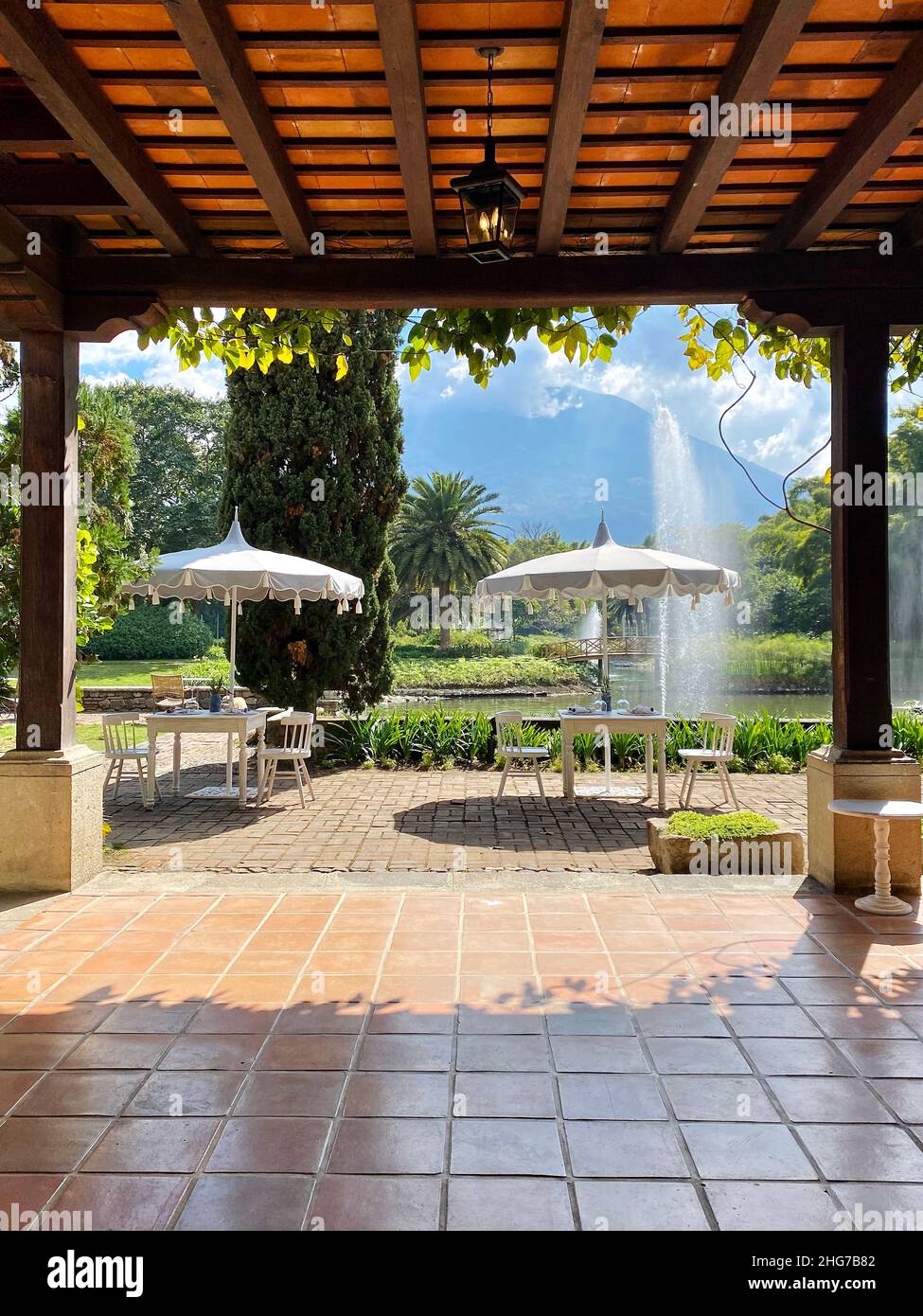Villa Bokeh ist ein Luxushotel in Antigua Guatemala Stockfoto