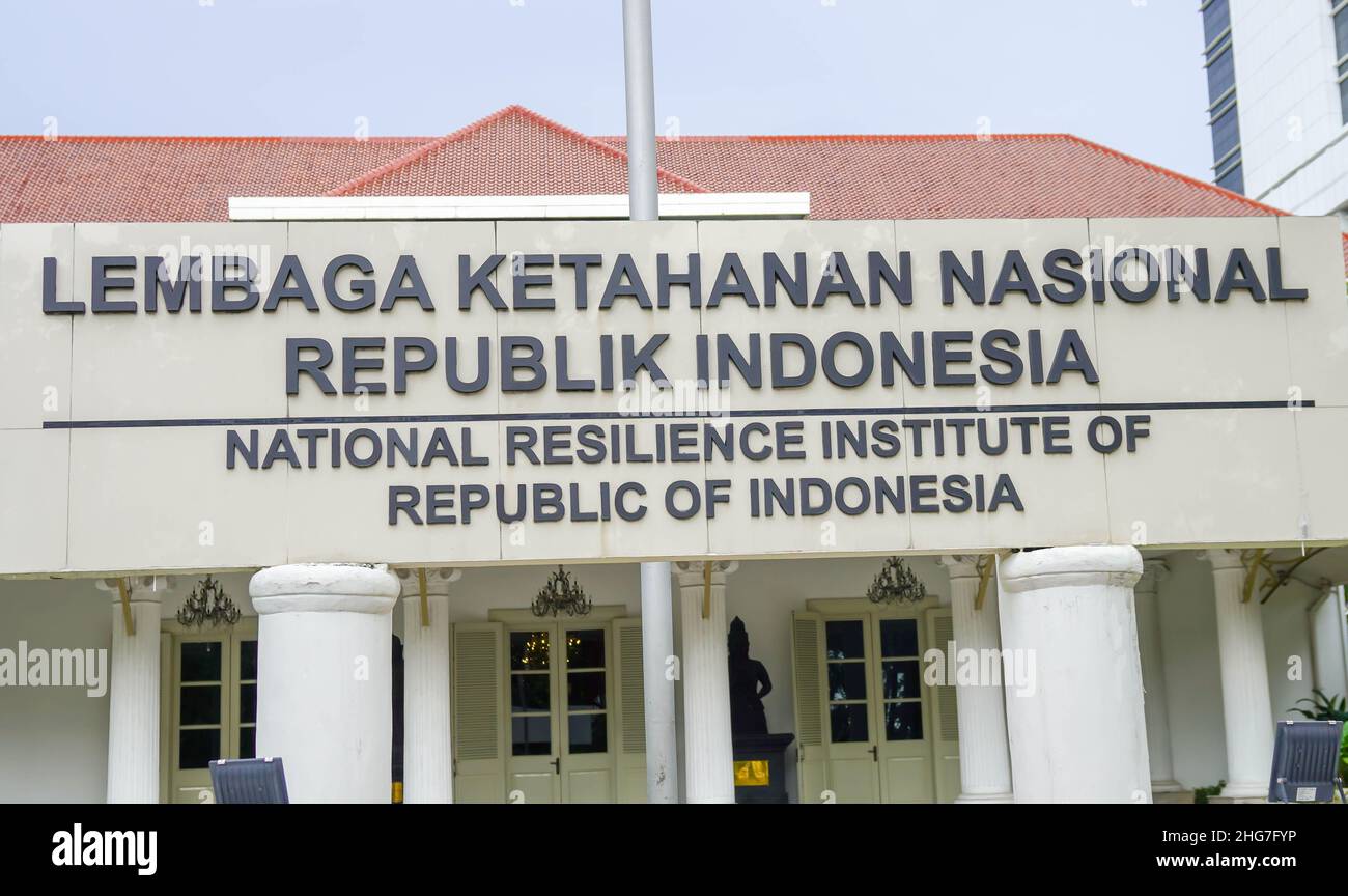 Jakarta Indonesien 4th. Januar 2022 National Resilience Institute of Republic indonesia Building in selective Focus Stockfoto