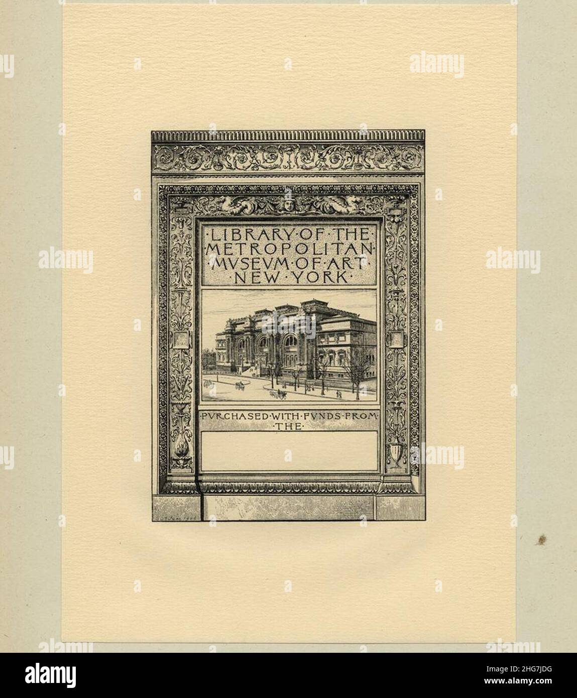 Sidney Lawton Smith Bookplate-Library MMA. Stockfoto