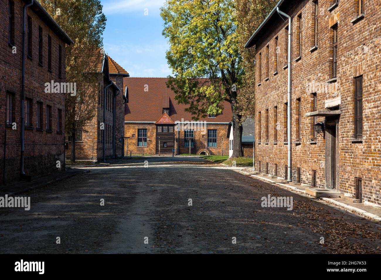 Hinrichtungsblock, Konzentrationslager Auschwitz-Birkenau, Polen Stockfoto