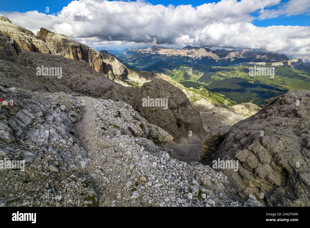 Dolomiten Alta via Wanderweg auf der Sellagruppe, gadertal, Trentino Stockfoto
