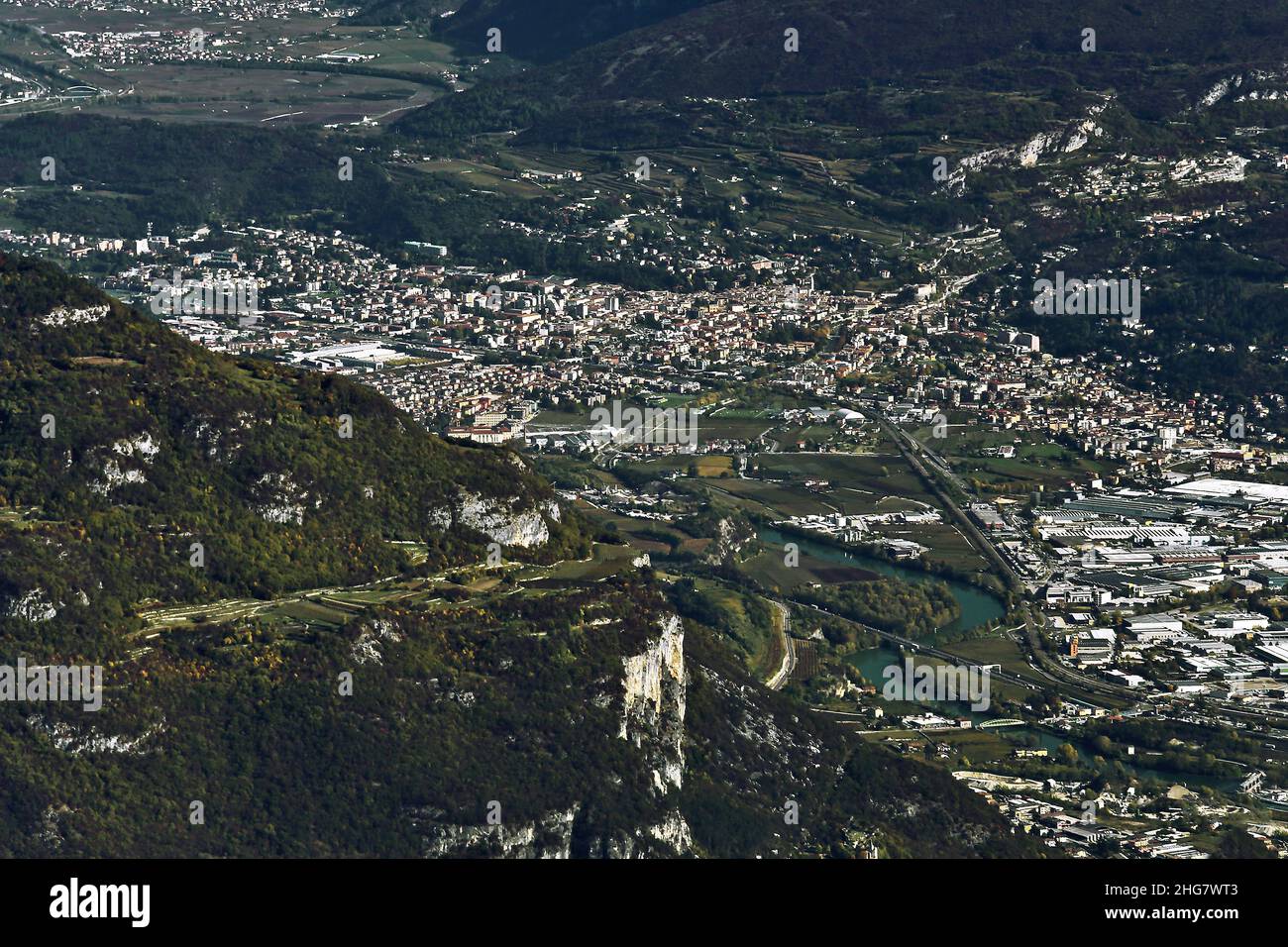 Trient Luftaufnahme, Trentino, Italien Stockfoto