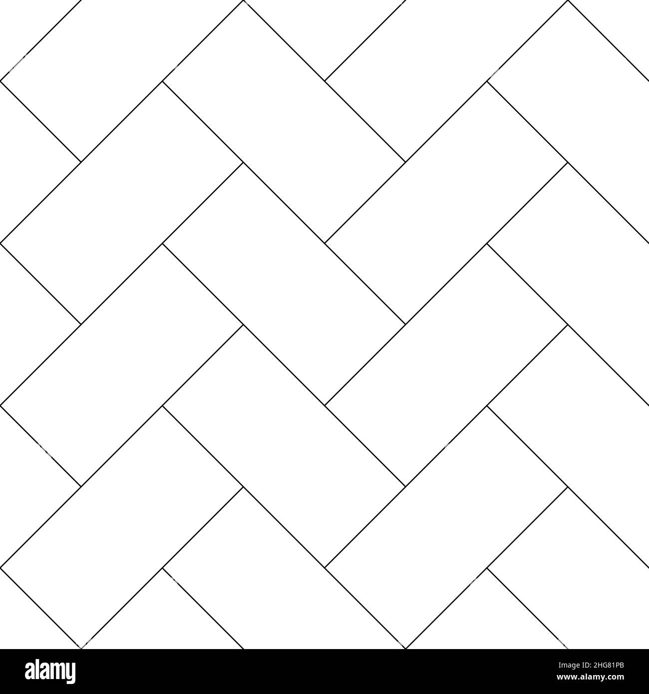Boden mit Fischgrätmuster in nahtlosem Muster. Skizzieren Sie editierbare, sich wiederholende U-Bahn Vektor monochromer Hintergrund Stock Vektor