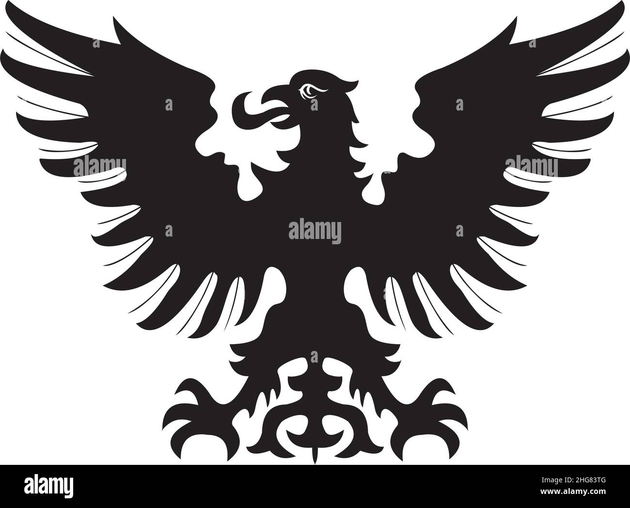 Wappentier. Schwarz / weiße Silhouette Stock Vektor