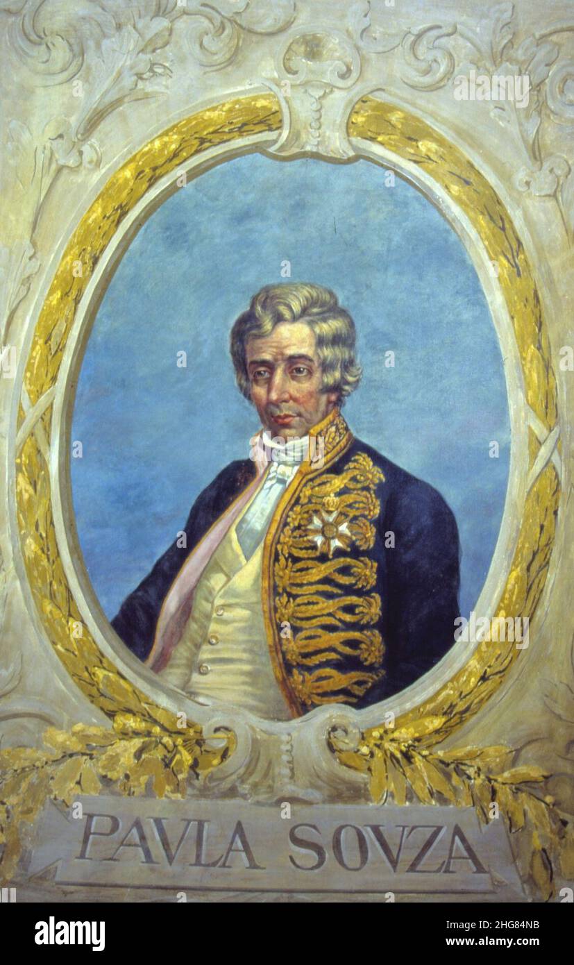 Silva, Oscar Pereira da - Retrato de Francisco de Paula Sousa e Melo (abgeschnitten). Stockfoto