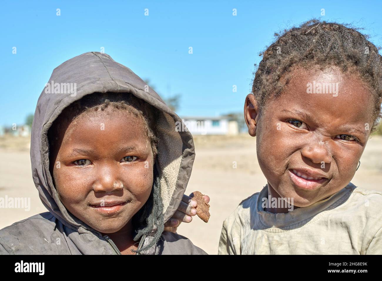 Namibia. Kinderporträt im Damaraland Stockfoto