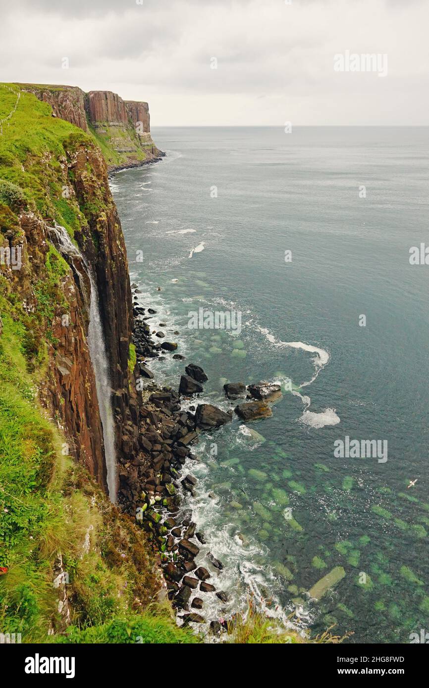 Kilt Rock Cliff in Isle of Skye, Schottland Stockfoto