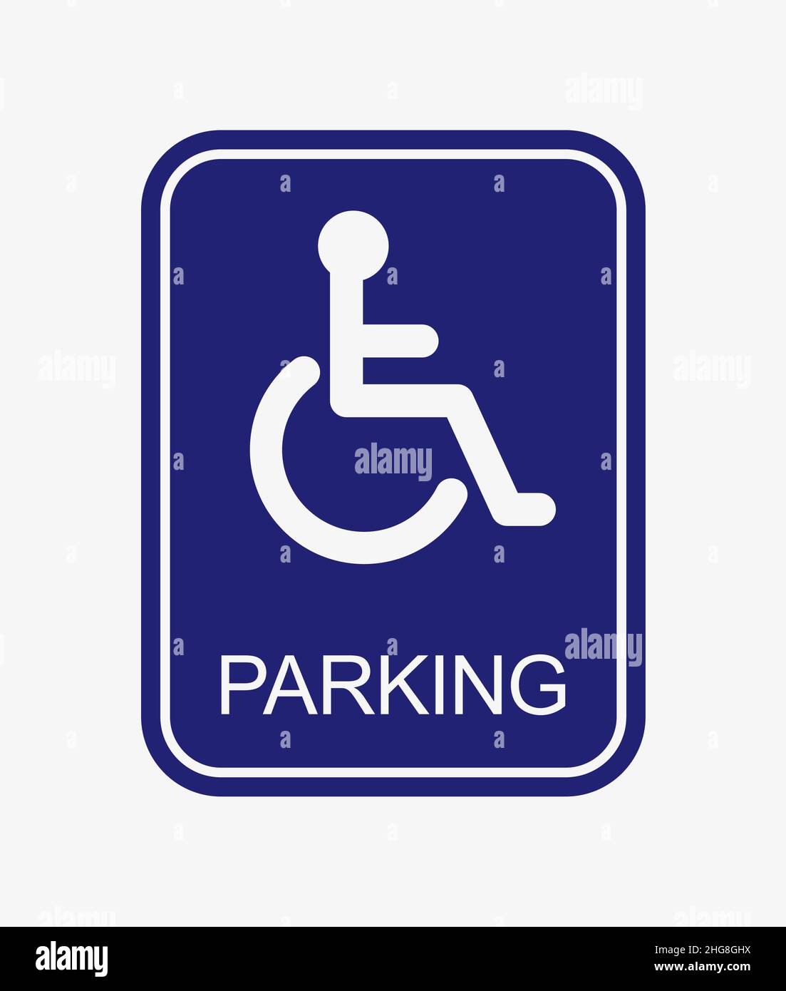 Parkplatz für Behinderte Schild. Vektorsymbol Stock Vektor