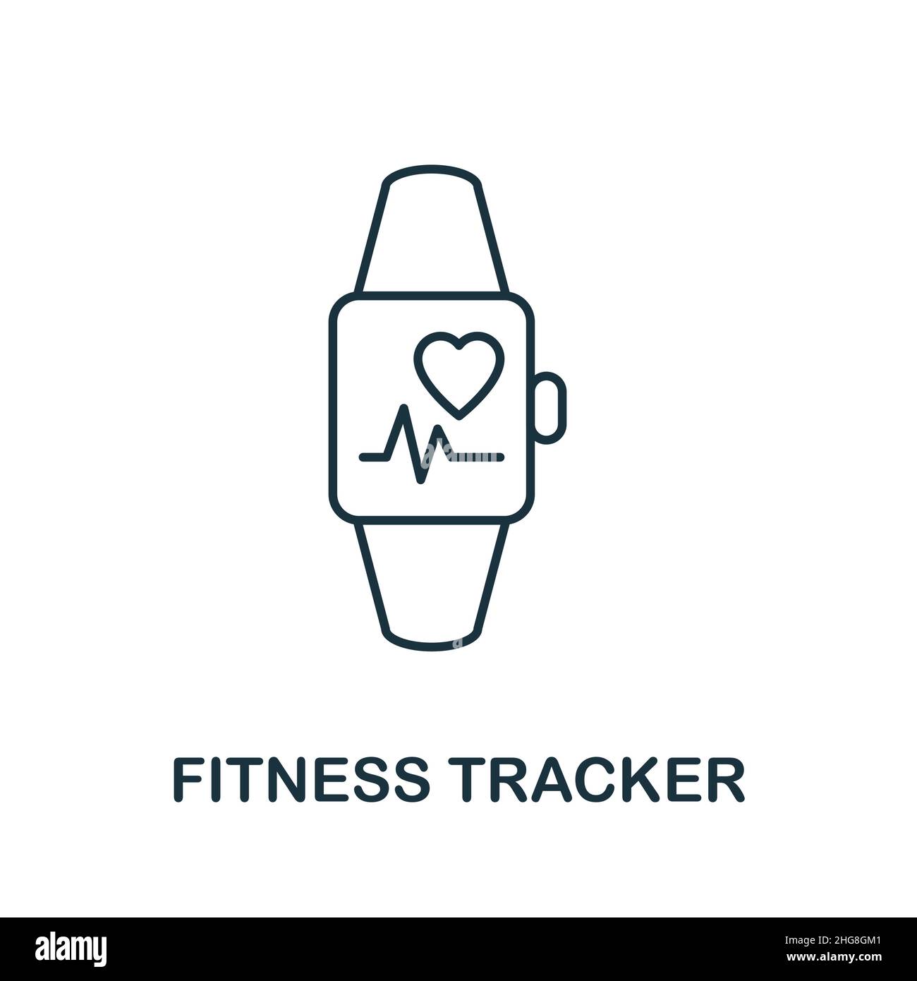 Symbol für Fitness Tracker. Line Element aus der Gym Kollektion. Linear Fitness Tracker Icon-Zeichen für Webdesign, Infografiken und mehr. Stock Vektor