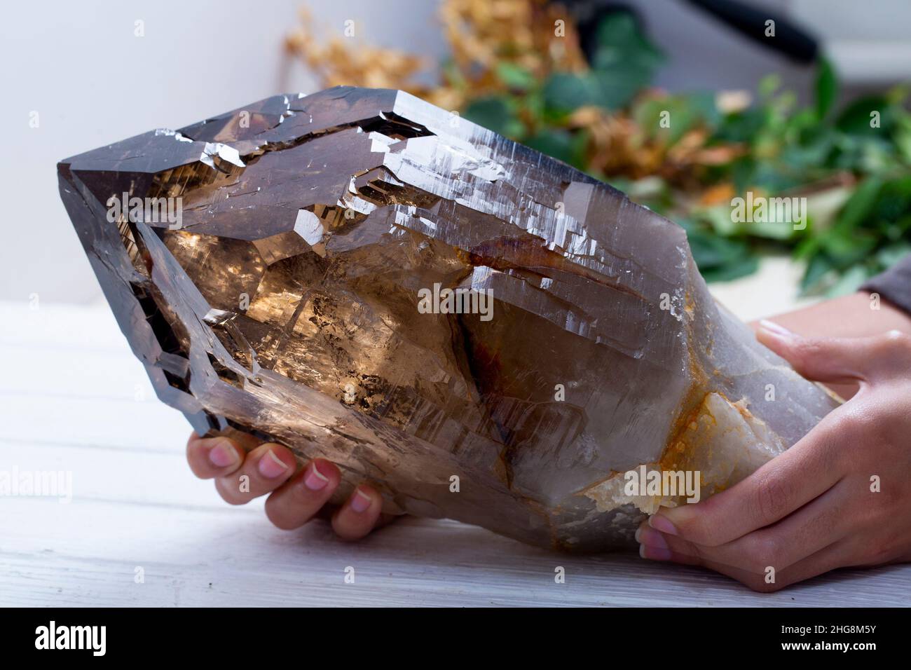 Rauchiges, mineralisches Exemplar Gesteinsgeologie Edelstein Kristall Stockfoto