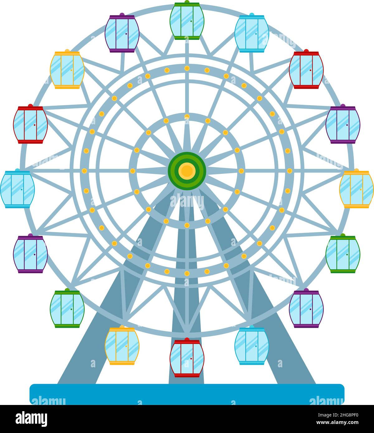 Bunte Riesenrad auf weißem Hintergrund, Vektor-illustrationro Stock Vektor