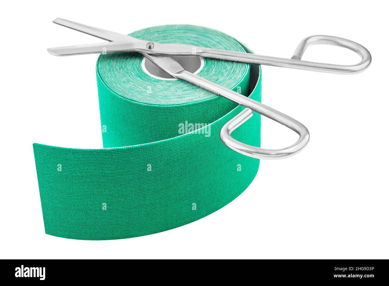 Kinesiologieband isoliert auf weißem Hintergrund Stockfoto