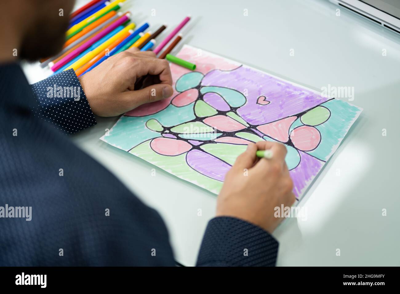 Kreative Spirituelle Praxis. Neurographics Meditation Und Gehirntransformation Stockfoto