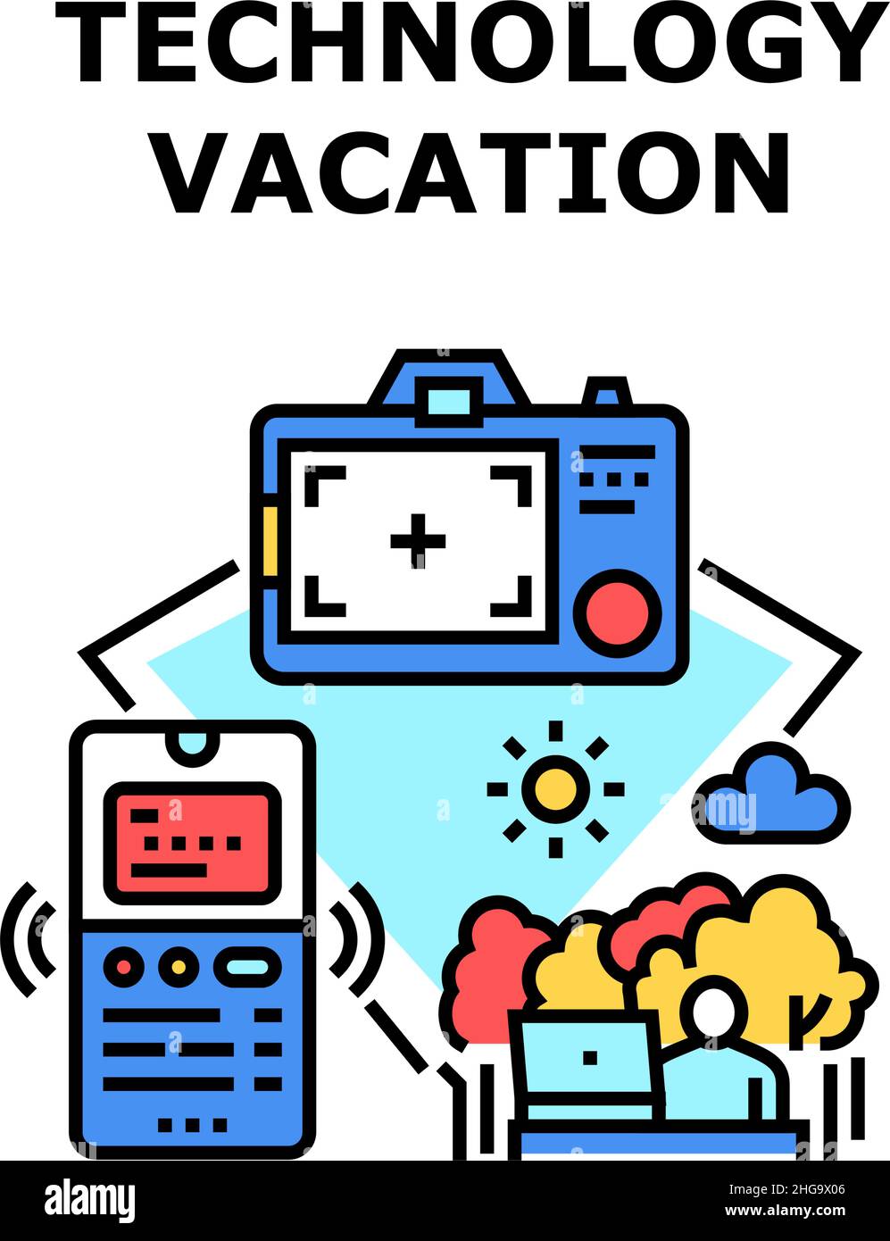 Vektorgrafik „Technology Vacation“ Stock Vektor