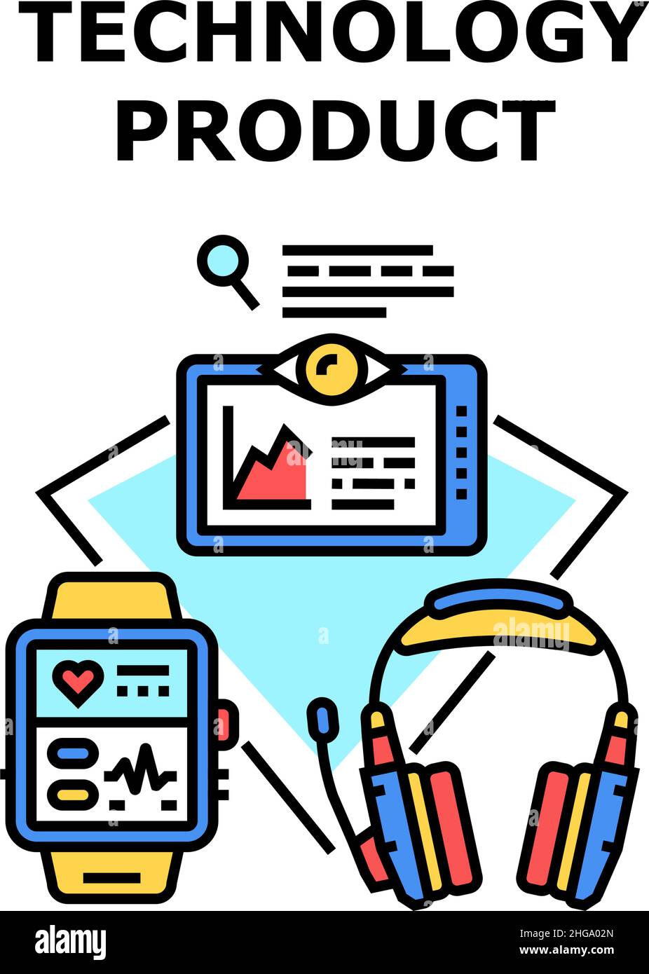 Symboldarstellung für Technologieprodukte Stock Vektor