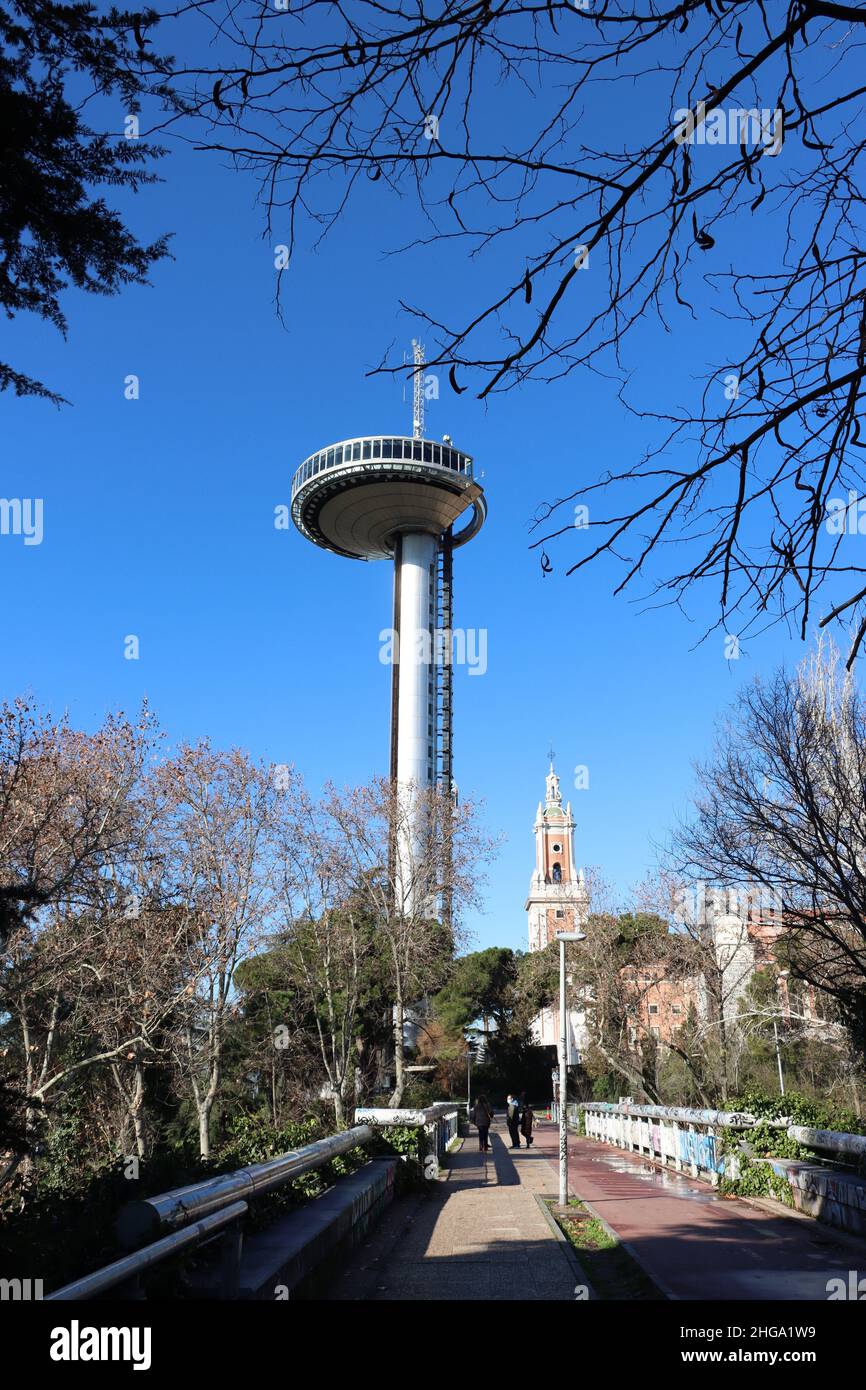 Aussichtspunkt Faro de Moncloa, Madrid Stockfoto