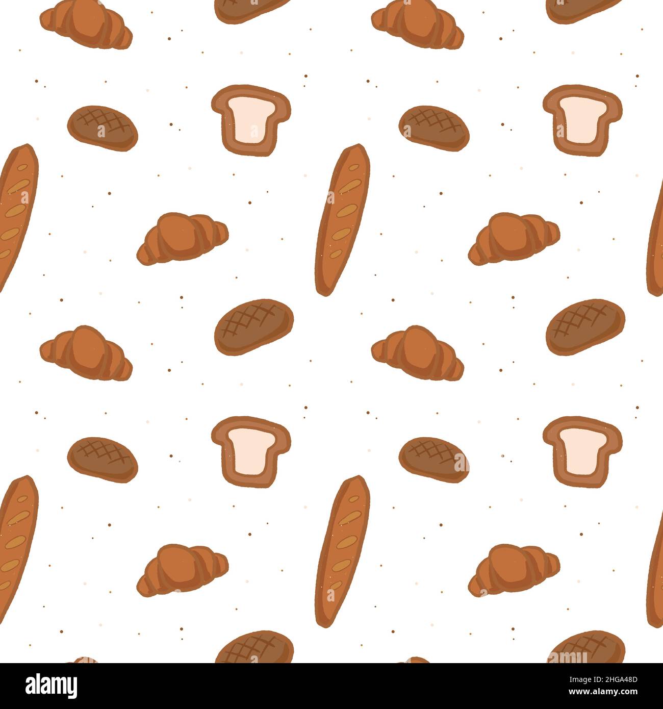 Hand gezeichnete Bäckerei nahtlose Muster mit niedlichen Doodle Gebäck Stock Vektor