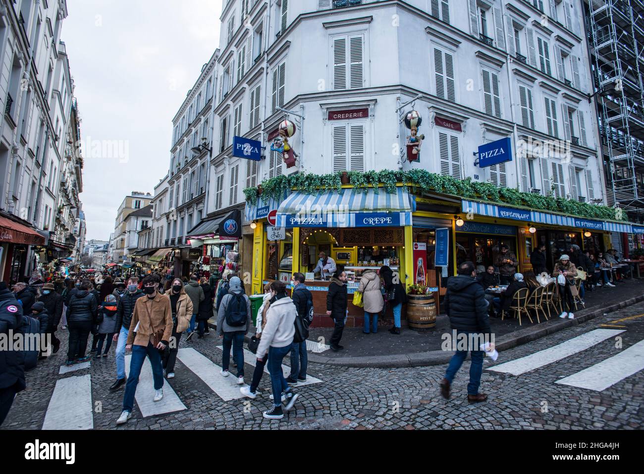 Pizzeria in Montmartre, Paris Stockfoto