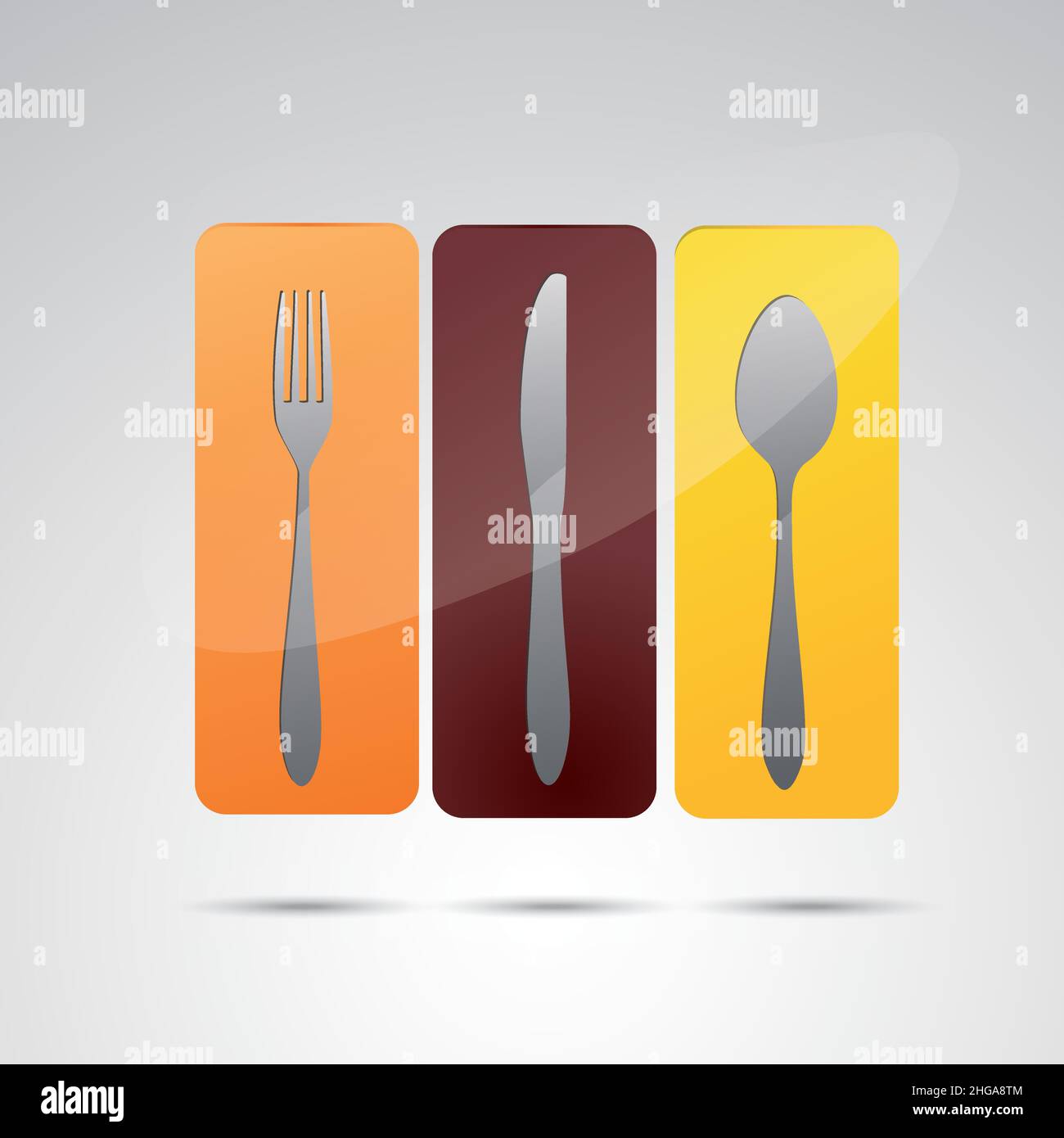 Abstraktes Restaurant-Menü-Design mit Besteckschildern Logo-Design-Vektor-Vorlage. Corporate Design. Vektorgrafik. EPS 10-Vektordatei. Stock Vektor