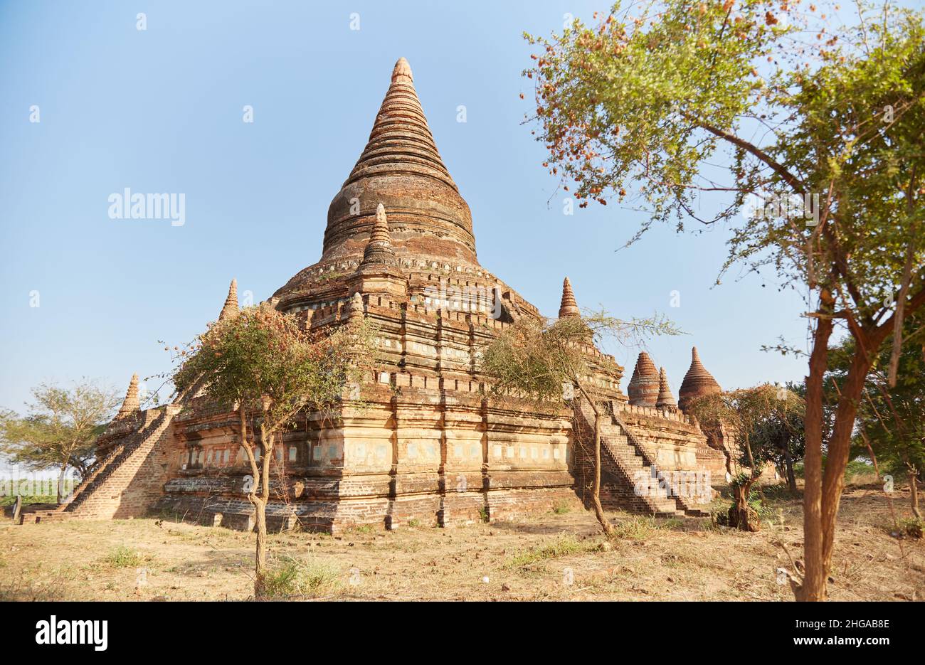 Die alten buddhistischen Pagoden von Bagan, Myanmar Stockfoto