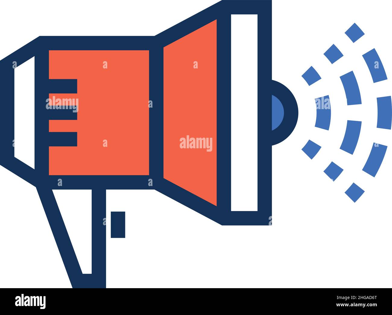 Megaphon-Symbol. Symbol für die Lautstärke. Sprechendes Audiogerät Stock Vektor