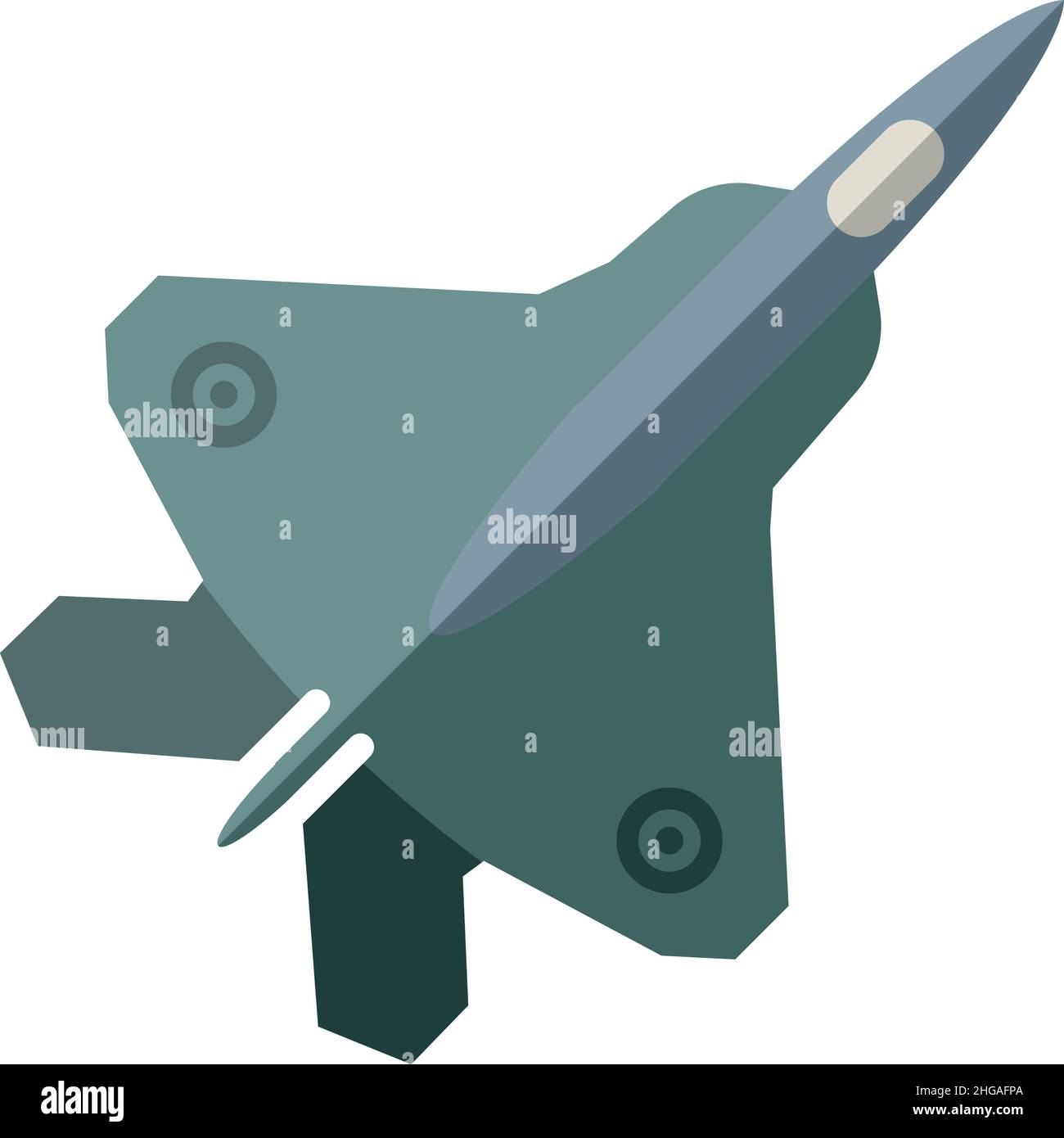 Flach-Symbol für Luftkämpfer. Fliegender Militärjet Stock Vektor