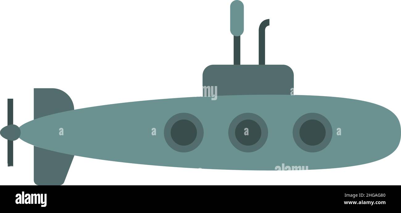 U-Boot-Symbol. Spionieren Sie ein Unterwasserschiff. Marine Force Wasserfahrzeug Stock Vektor