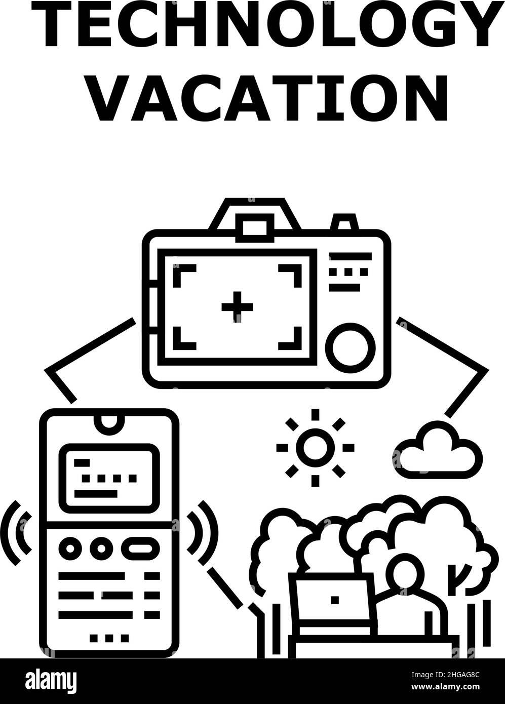 Vektorgrafik „Technology Vacation“ Stock Vektor