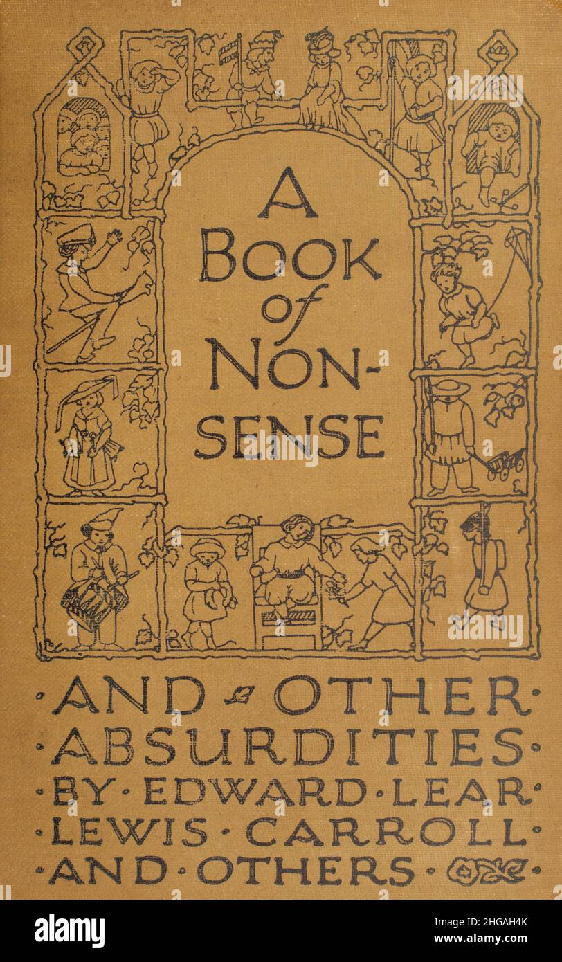 Ein altes Buch namens - A Book of Non-Sense and other absurdties von Edward Lear, Lewis Carroll und anderen Stockfoto