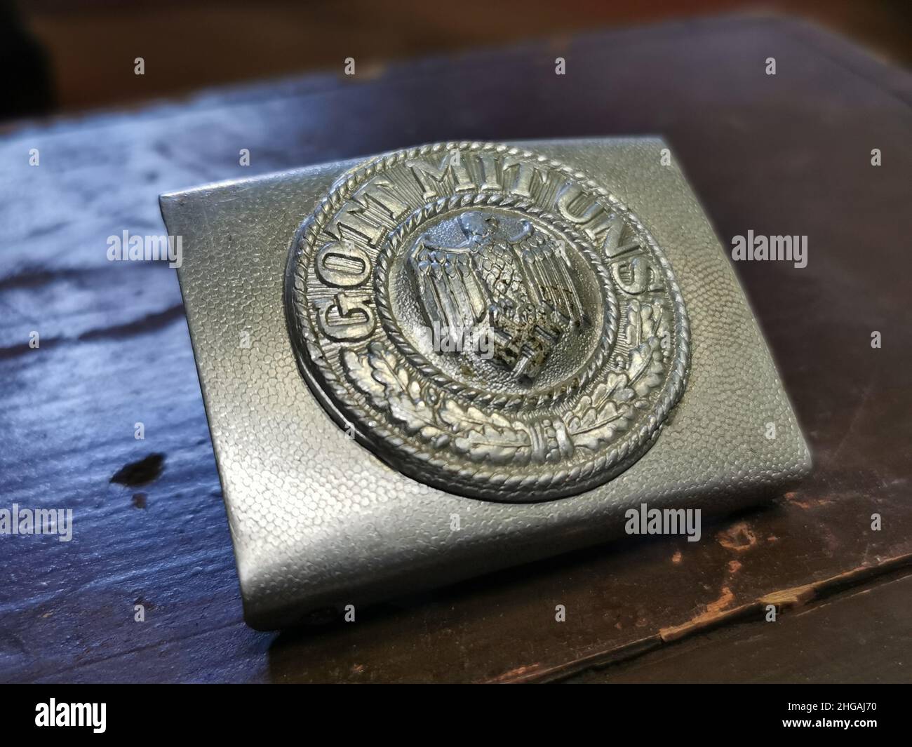 Deutsches Koppelschloss, Zweiter Weltkrieg 'Gott mit uns' 2. WK mit Hakenkreuz Stockfoto