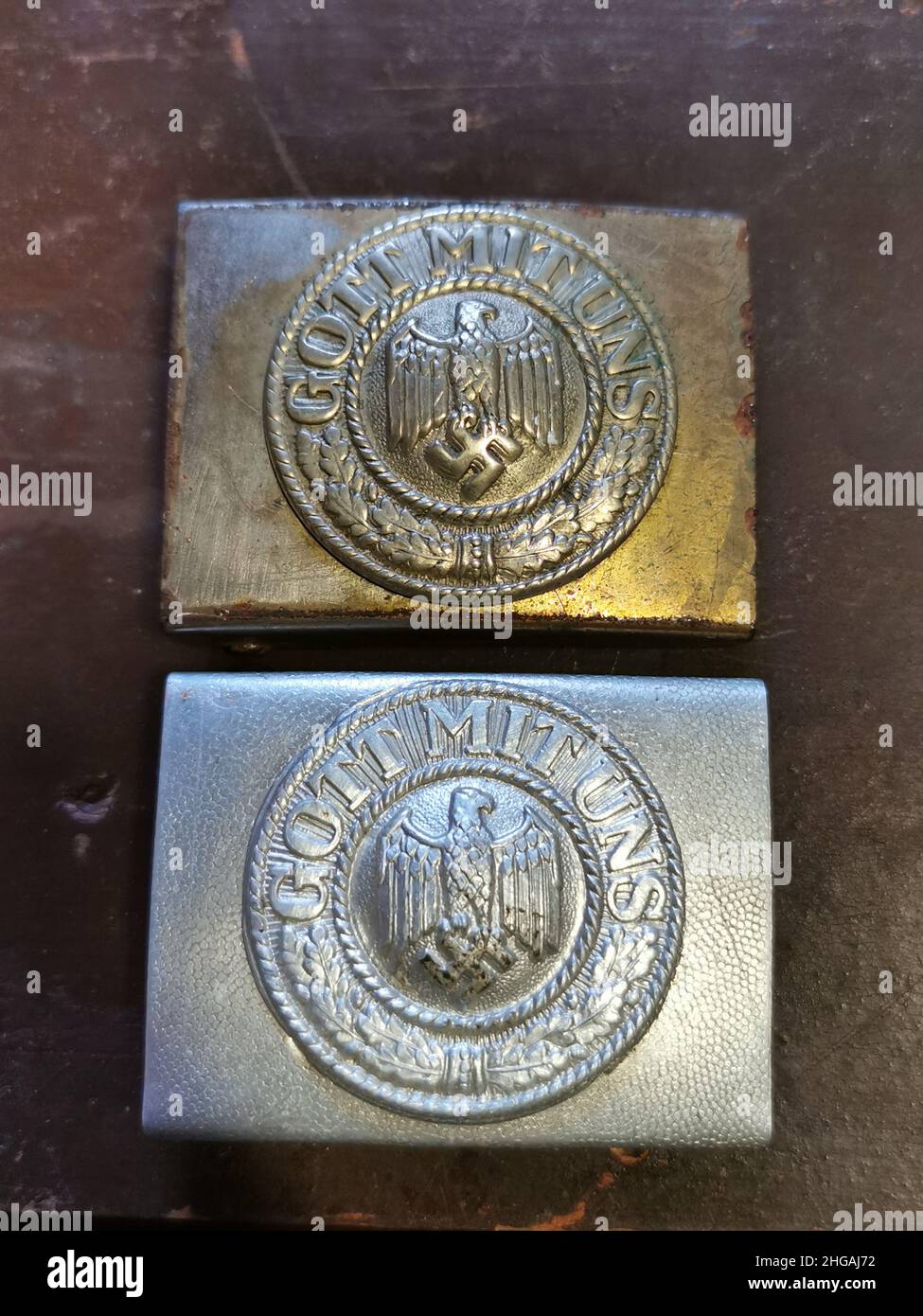 Deutsches Koppelschloss, Zweiter Weltkrieg 'Gott mit uns' 2. WK mit Hakenkreuz Stockfoto