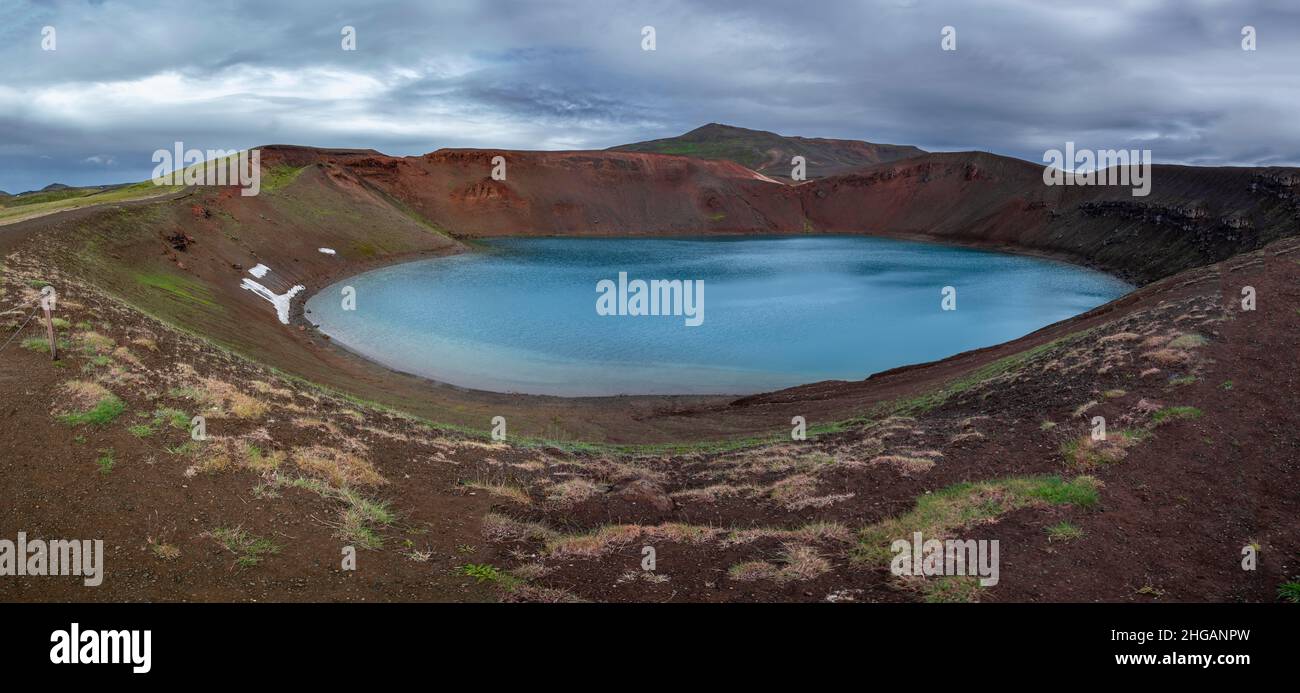 See vulkanischen Ursprungs, Kratersee Viti am Vulkan Krafla, Myvatn, North Island, Island Stockfoto