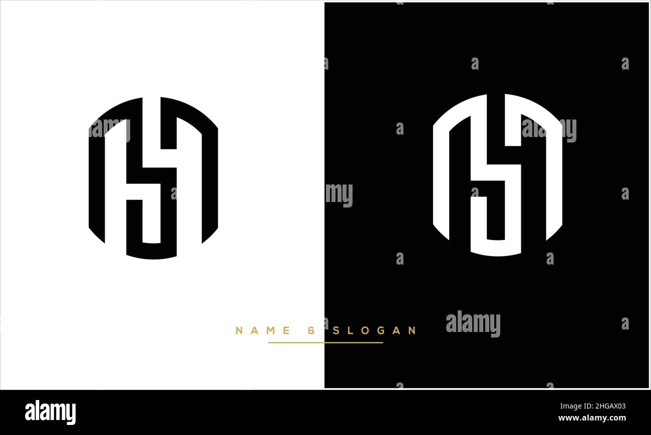 SM, MS Abstract Letters Logo Monogramm Stock Vektor