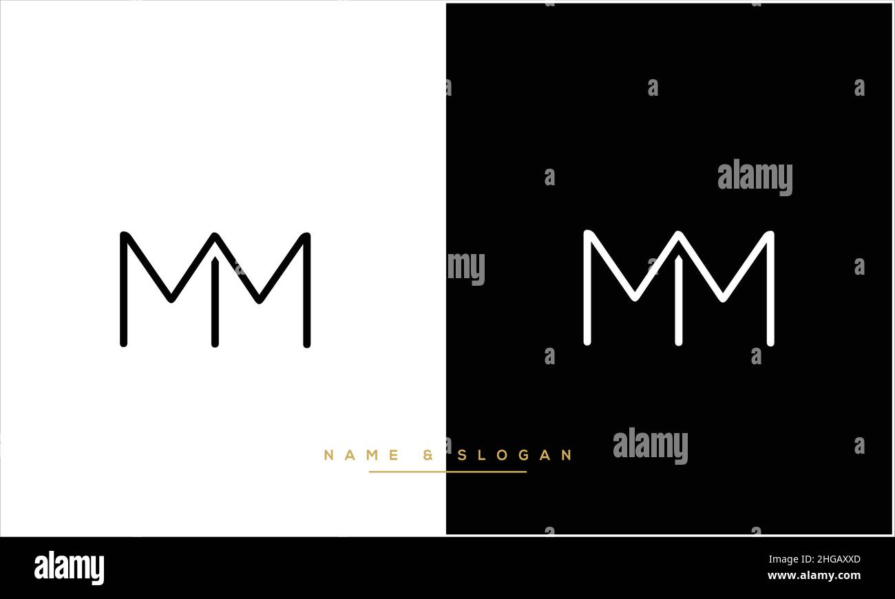M,MM – Monogramm mit abstrakten Buchstaben mit Logo Stock Vektor