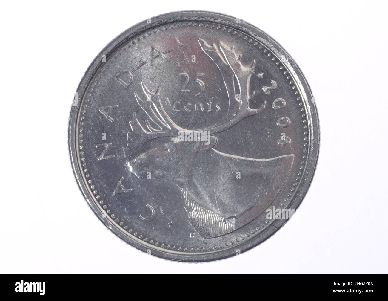 Münze, 25 Cent, Kanada Stockfoto