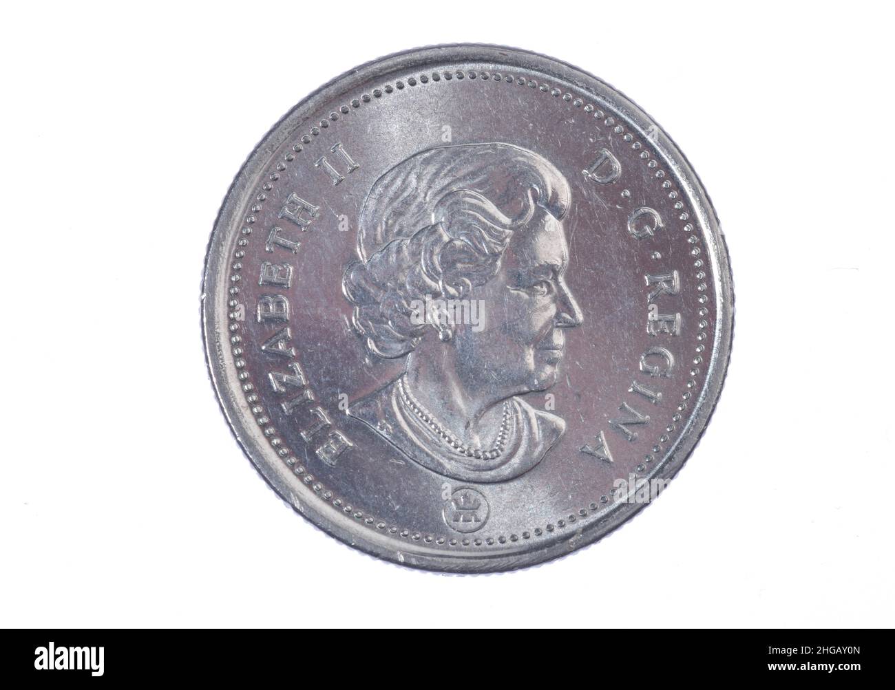 Münze, 25 Cent, Kanada Stockfoto