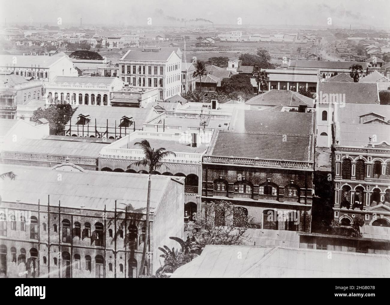 Jahrgang Anfang 20th Jahrhundert Foto: Schiffbau, Schiffsbau, Werft Rangun, Burma, ca. 1920 Stockfoto