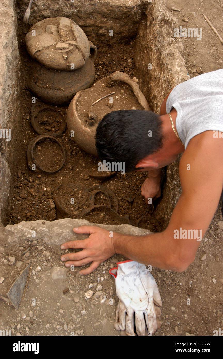 Pontecagnano (Salerno), Italien 07/07/2005: Archäologische Stätte. ©Andrea Sabbadini Stockfoto