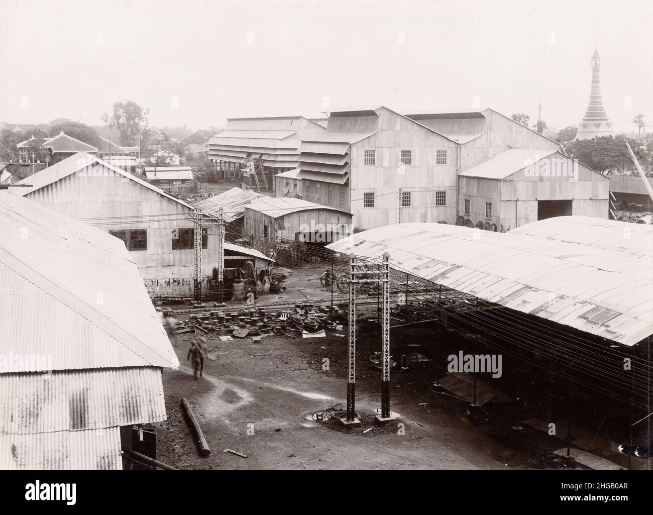 Jahrgang Anfang 20th Jahrhundert Foto: Schiffbau, Schiffsbau, Werft Rangun, Burma, ca. 1920 Stockfoto