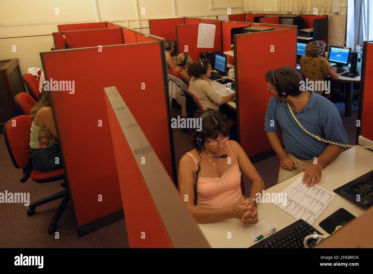 Triest, Italien 01/09/2005: SWG Call Center. ©Andrea Sabbadini Stockfoto