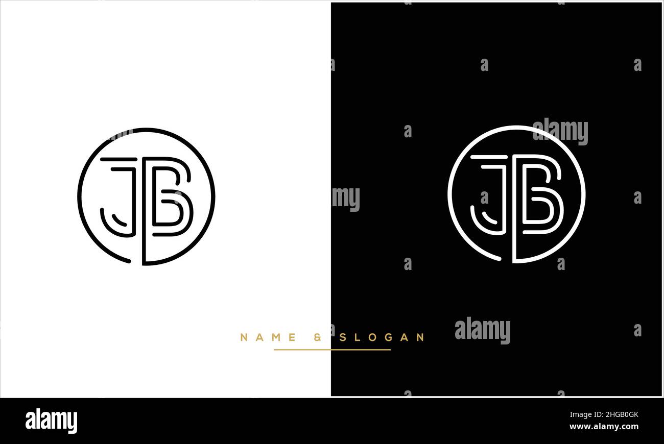 JB, BJ Abstract Letters Logo-Monogramm Stock Vektor
