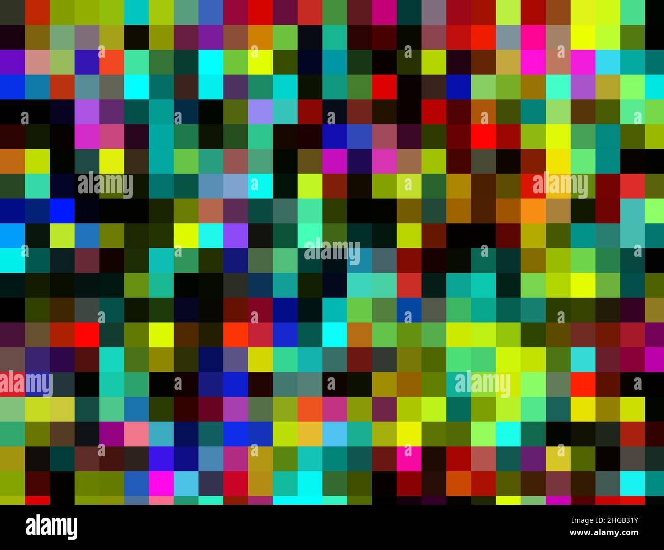 Mehrfarbige Palette von Quadraten. Abstrakter Hintergrund. 3D Rendern Stockfoto