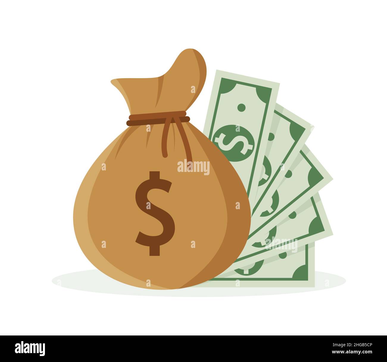 Geldbeutel mit Dollarzeichen. Vektor-Illustration für Web, mobile App in flachem Design. EPS 10 Stock Vektor