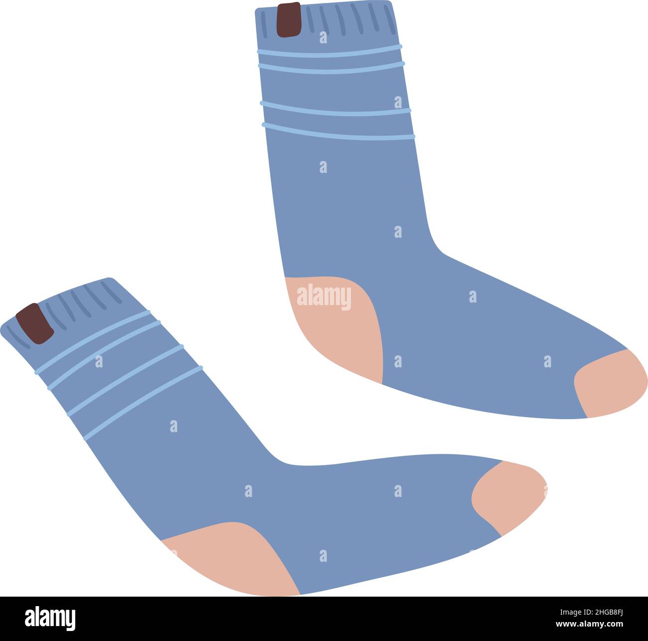 Blaue Socken. Vektorgrafik in einem flachen Stil. Stock Vektor